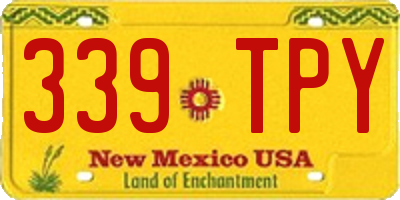 NM license plate 339TPY