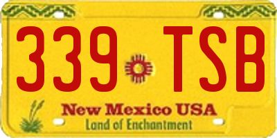 NM license plate 339TSB