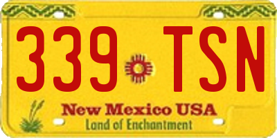 NM license plate 339TSN