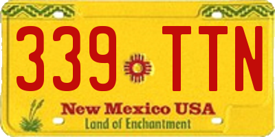 NM license plate 339TTN