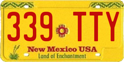 NM license plate 339TTY