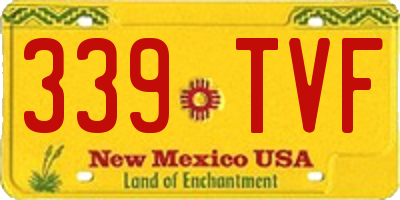 NM license plate 339TVF