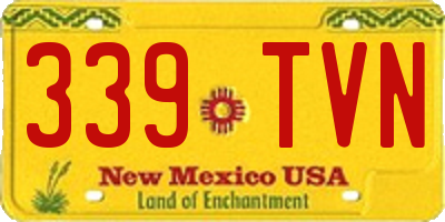 NM license plate 339TVN