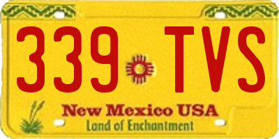 NM license plate 339TVS