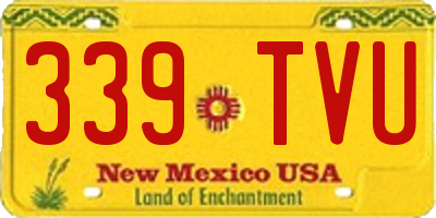 NM license plate 339TVU