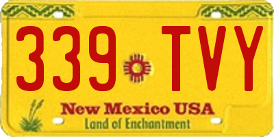 NM license plate 339TVY