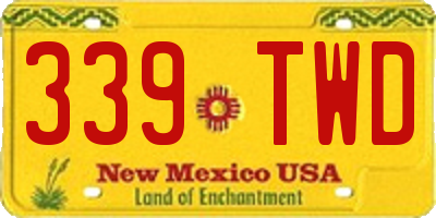 NM license plate 339TWD