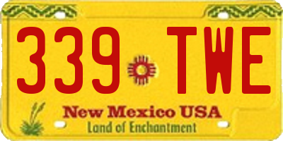 NM license plate 339TWE