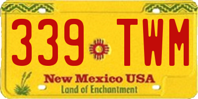NM license plate 339TWM