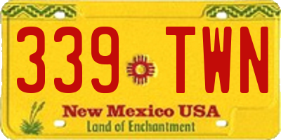NM license plate 339TWN