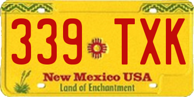 NM license plate 339TXK