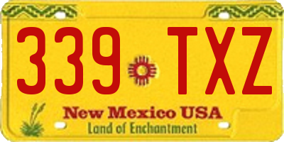 NM license plate 339TXZ