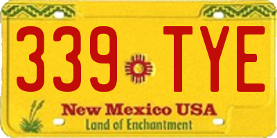 NM license plate 339TYE