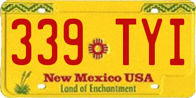 NM license plate 339TYI