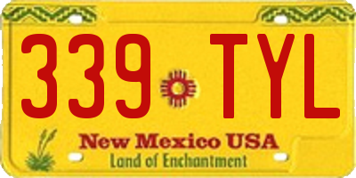 NM license plate 339TYL