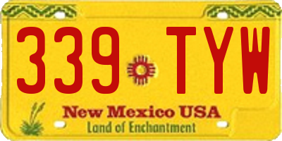 NM license plate 339TYW