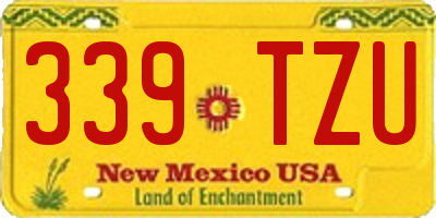 NM license plate 339TZU