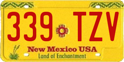 NM license plate 339TZV