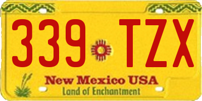 NM license plate 339TZX