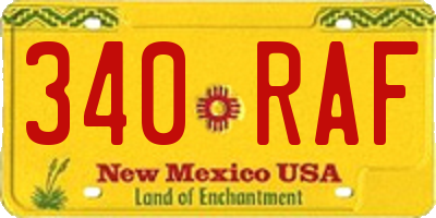 NM license plate 340RAF