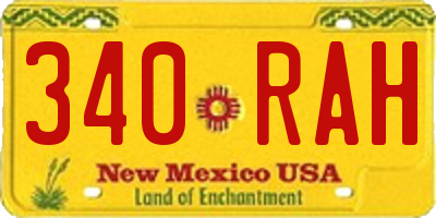 NM license plate 340RAH