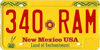 NM license plate 340RAM