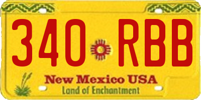 NM license plate 340RBB