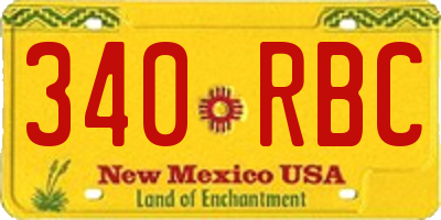 NM license plate 340RBC