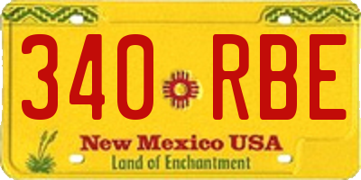 NM license plate 340RBE