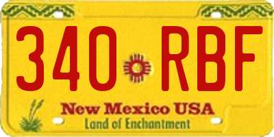 NM license plate 340RBF