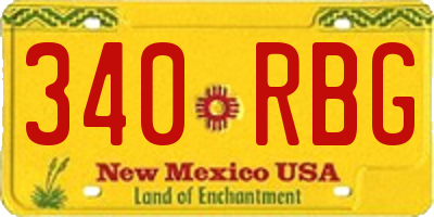 NM license plate 340RBG