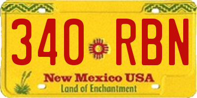 NM license plate 340RBN
