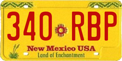 NM license plate 340RBP
