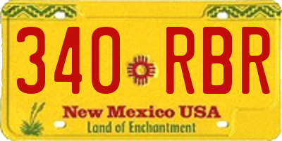 NM license plate 340RBR