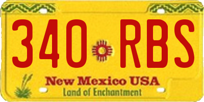 NM license plate 340RBS