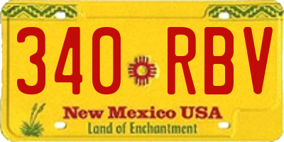 NM license plate 340RBV