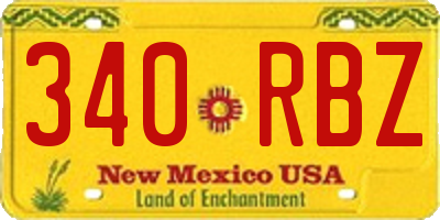 NM license plate 340RBZ