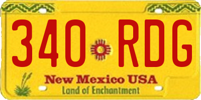 NM license plate 340RDG