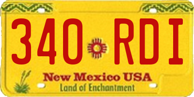 NM license plate 340RDI