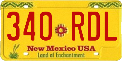NM license plate 340RDL