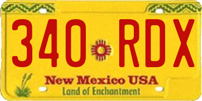 NM license plate 340RDX