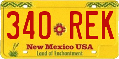 NM license plate 340REK
