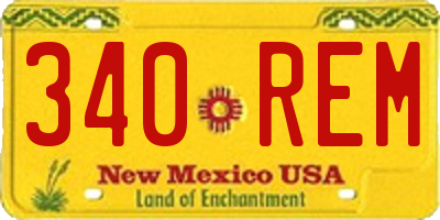 NM license plate 340REM