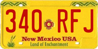 NM license plate 340RFJ