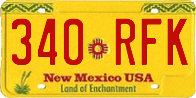 NM license plate 340RFK