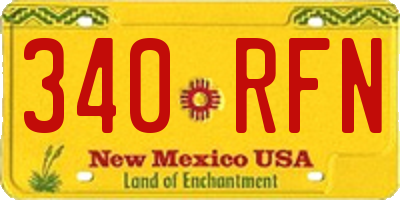 NM license plate 340RFN