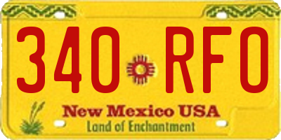 NM license plate 340RFO