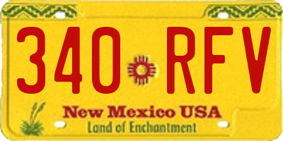 NM license plate 340RFV