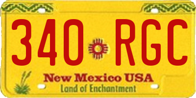 NM license plate 340RGC