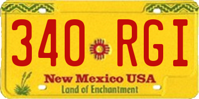 NM license plate 340RGI
